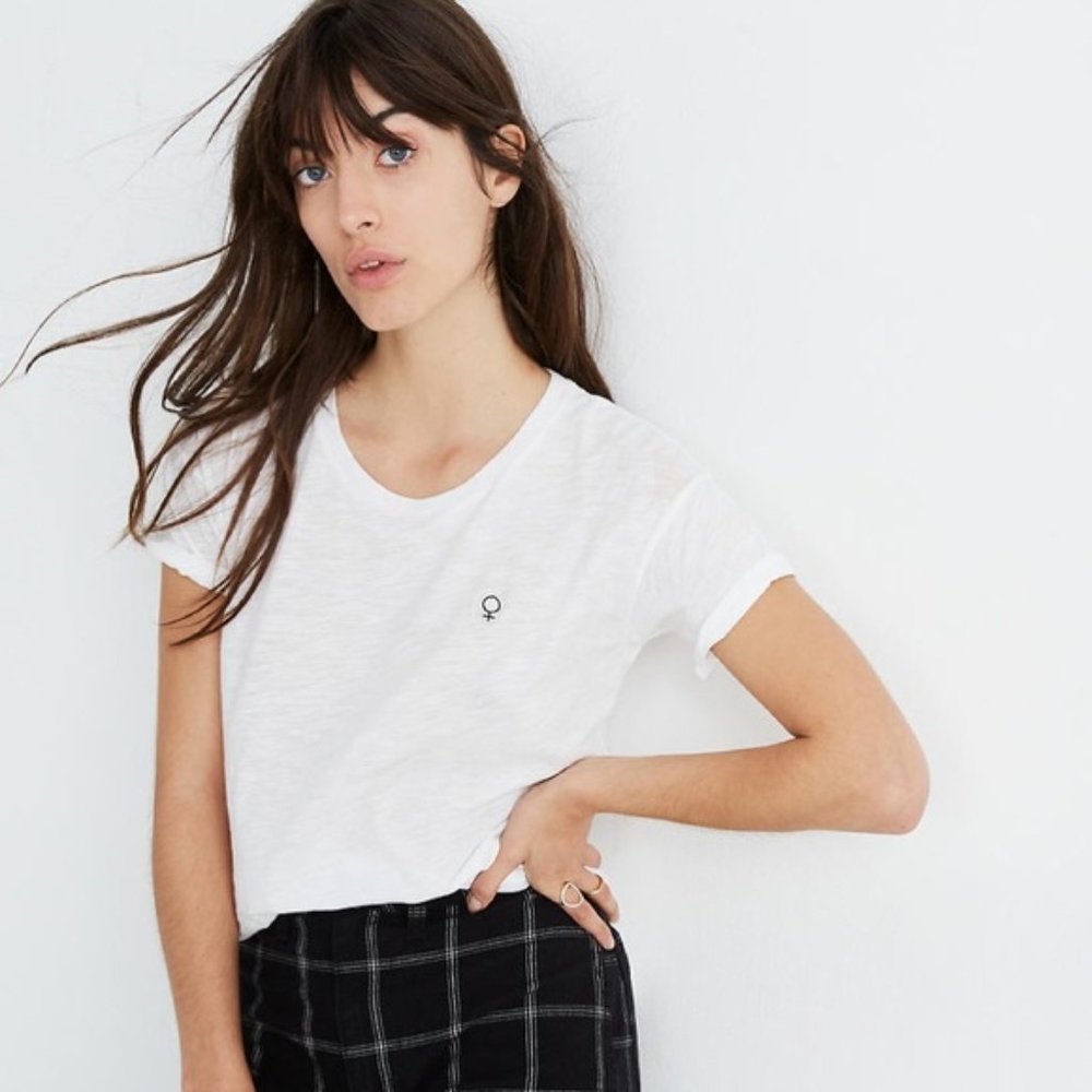 NWT Madewell x Girls Inc. Whisper Cotton Female Symbol Crewneck Tee